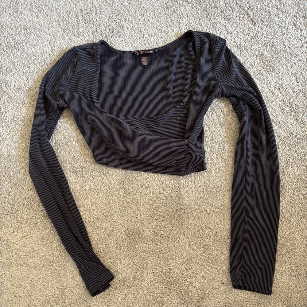 Victoria's Secret Gray Cross Crop Top